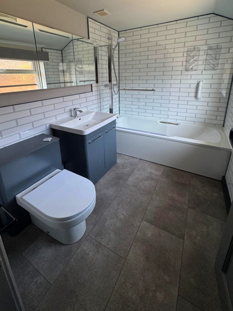 Fully fitted bathroom plus mixer shower