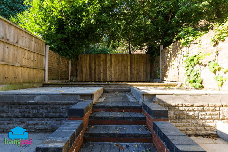 Steps to raised garden patio